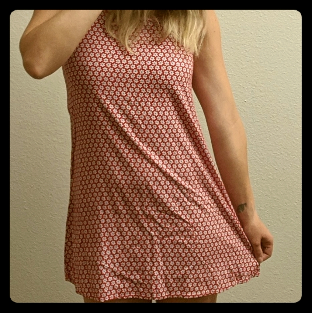 Vintage 90's red flowery mini dress